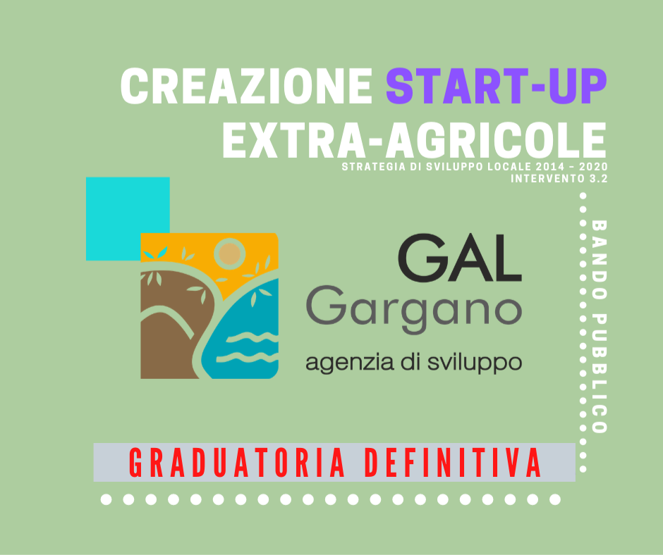 Intervento 3.2 "Creazione di start-up extra-agricole". Approvata la graduatoria definitiva