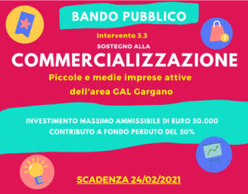Riapertura termini rilascio Domande di Sostegno - Intervento 3.3