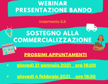 "Sostegno alla Commercializzazione":  nuovi incontri di presentazione