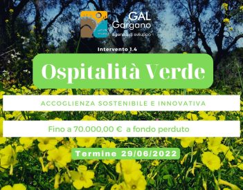 Riapertura Intervento 1.4 - Ospitalità verde: accoglienza sostenibile e innovativa